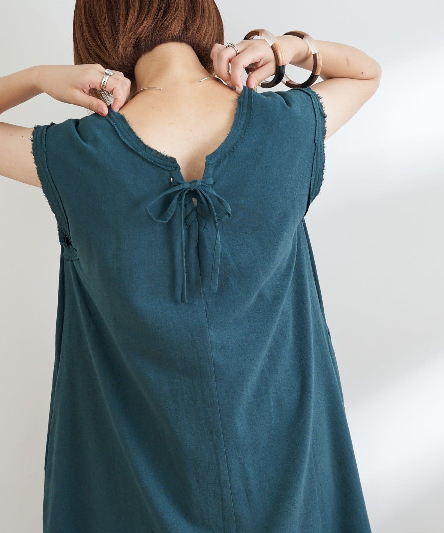 OUTLET(アウトレット) 【CIAOPANIC TYPY】レースアップ裾フリンジワンピ