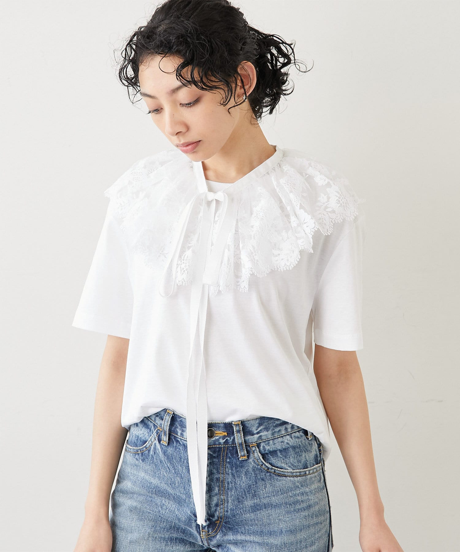 PATOU】レースカラーTシャツ | Whim Gazette(ウィム ガゼット ...