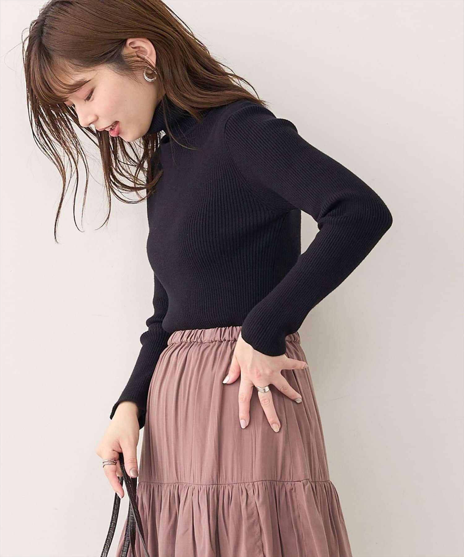 natural couture(ナチュラルクチュール) 【大好評リバイバルアイテム】もちもちベーシックリブタートル