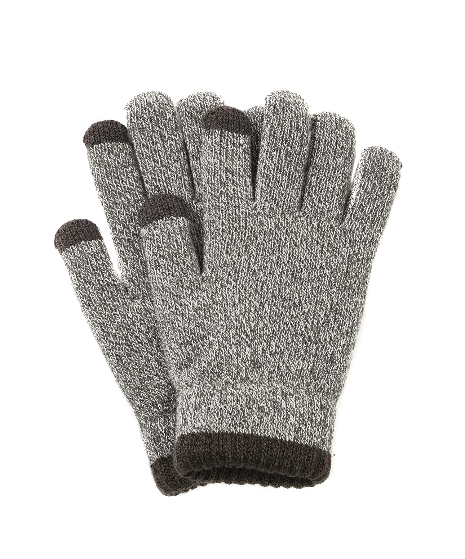 3COINS(スリーコインズ) 【小物使いで冬を楽しむ❄】2重構造スマホ対応杢調手袋