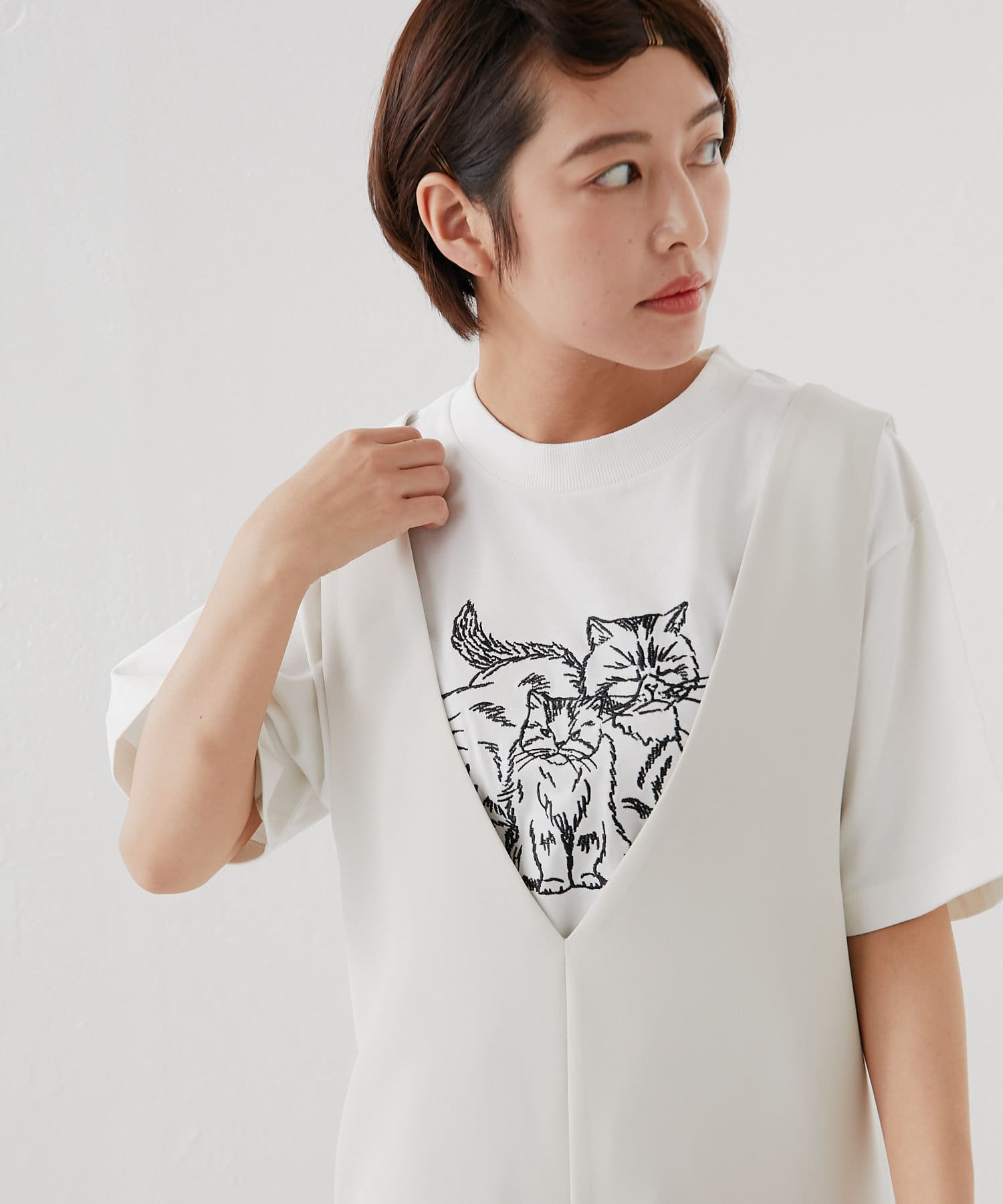 ねこ家族tシャツ Ear Papillonner イア パピヨネ レディース Pal Closet パルクローゼット パルグループ公式ファッション通販サイト