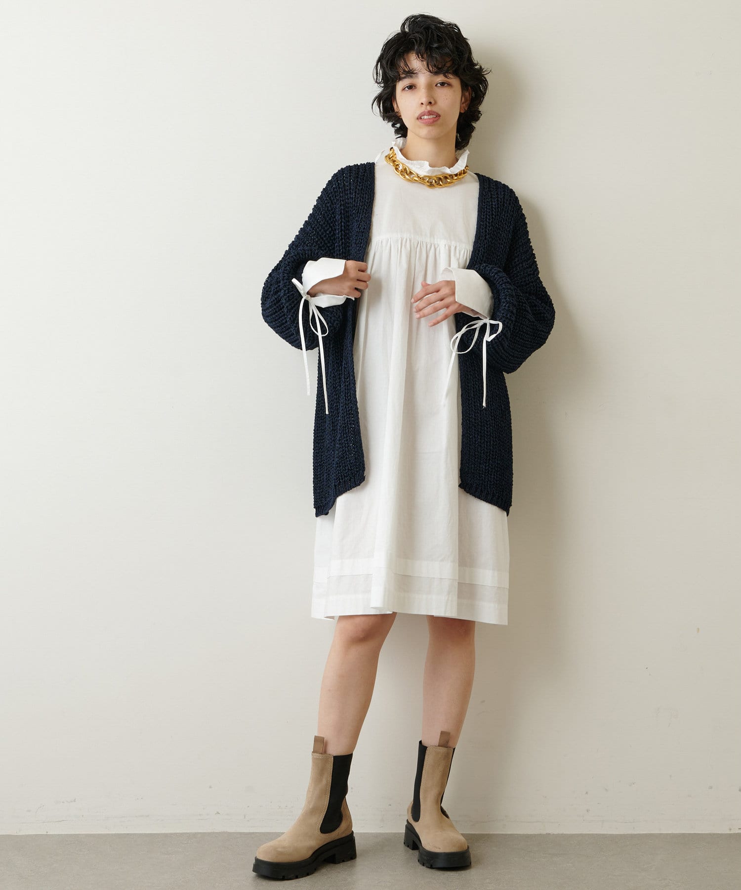 Whim Gazette ウィム ガゼット タックボリュームワンピース