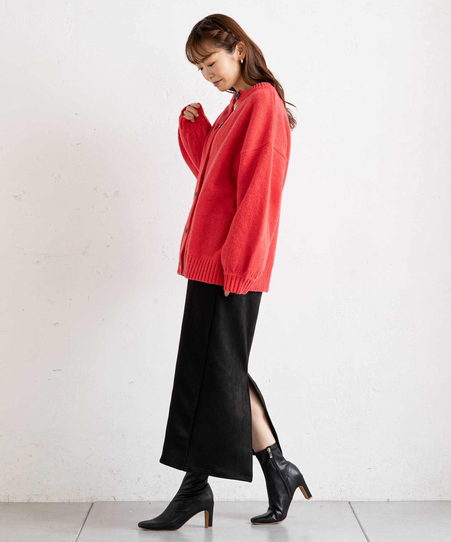 prose verse(プロズヴェール) 【前後2way着用可能】ふんわりニットカーディガン