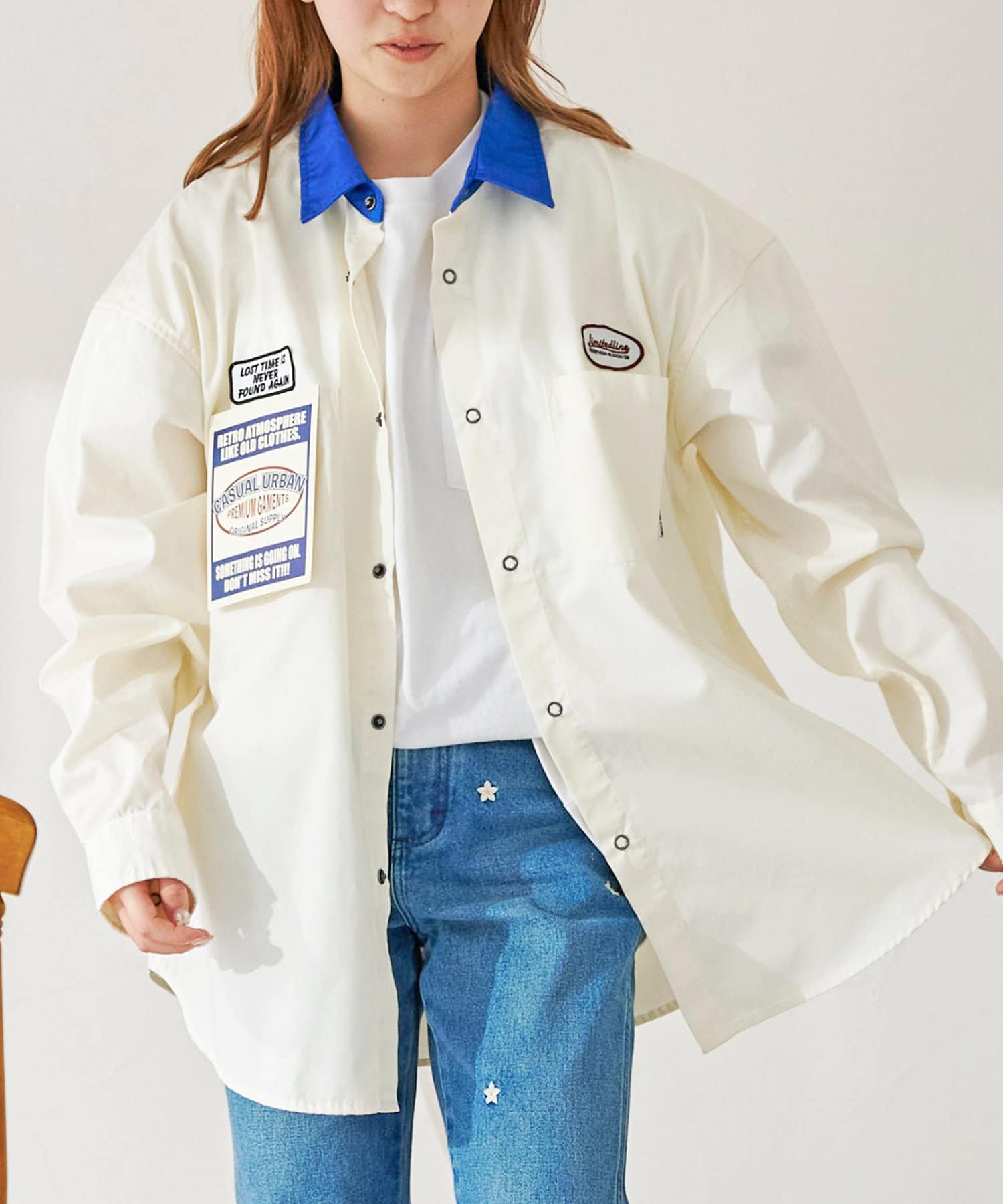 襟配色ツイルワッペンワークシャツ Cpcm シーピーシーエム メンズ Pal Closet パルクローゼット パルグループ公式ファッション通販サイト