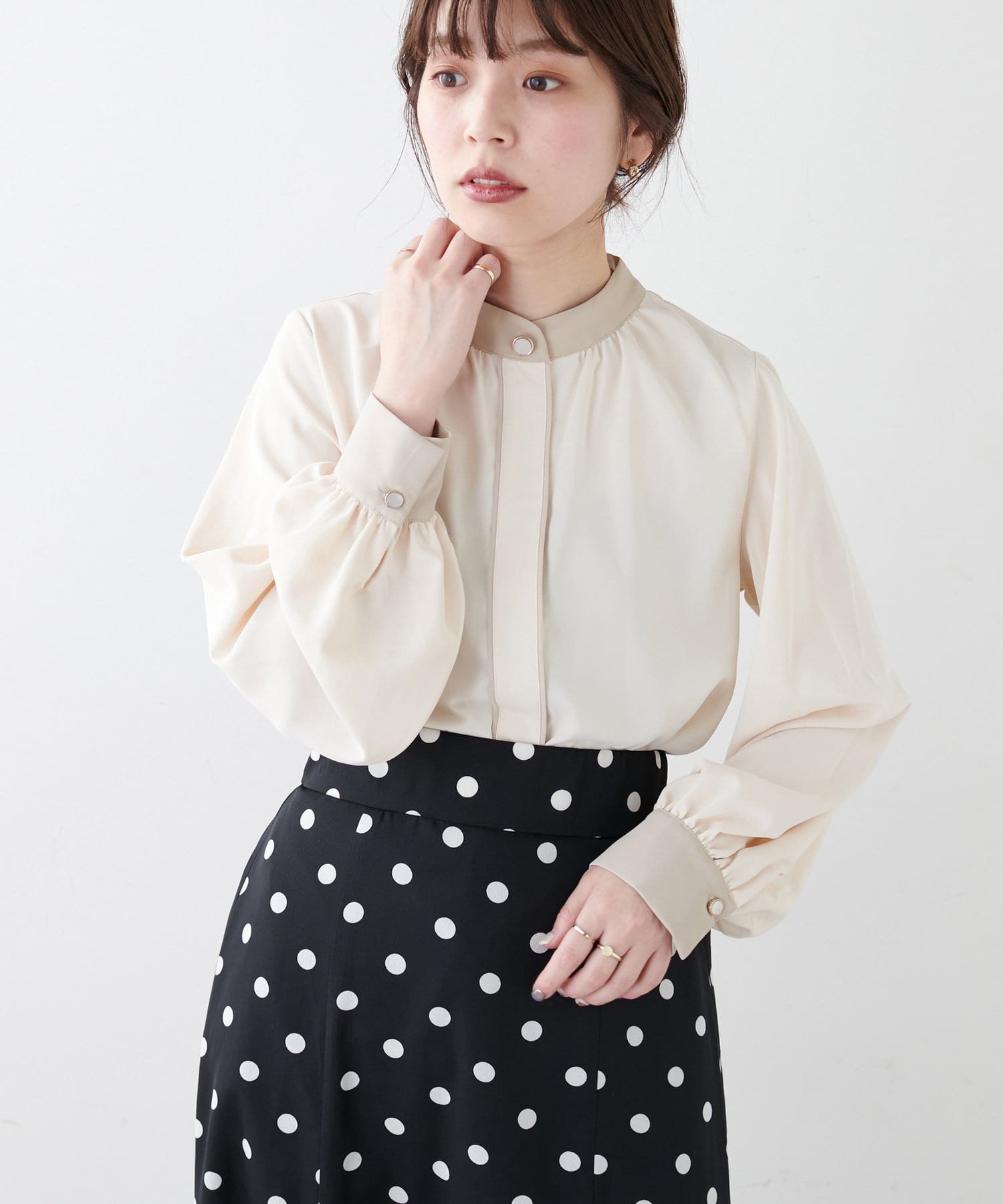 【完売品】3点セット　ナチュラルクチュール　バイカラー　ブラウス バイカラーデザイン釦ブラウス | natural couture(ナチュラル