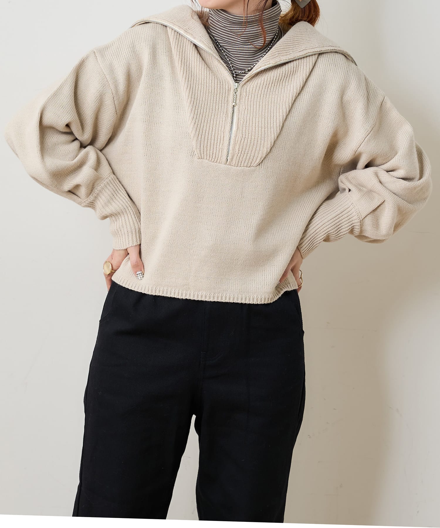 ハーフZIPセーラー衿PO | NICE CLAUP / OLIVE des OLIVE OUTLET