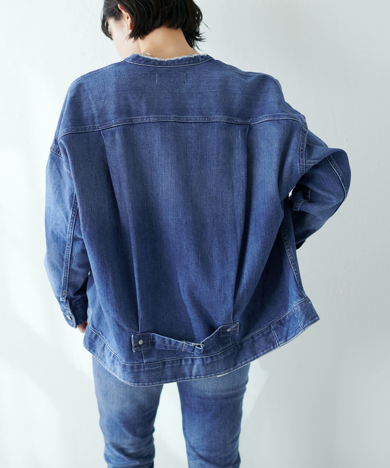 Healthy Denim ヘルシーデニム ノーカラーデニムジャケット Collage Gallardagalante コラージュ ガリャルダガランテ レディース Pal Closet パルクローゼット パルグループ公式ファッション通販サイト