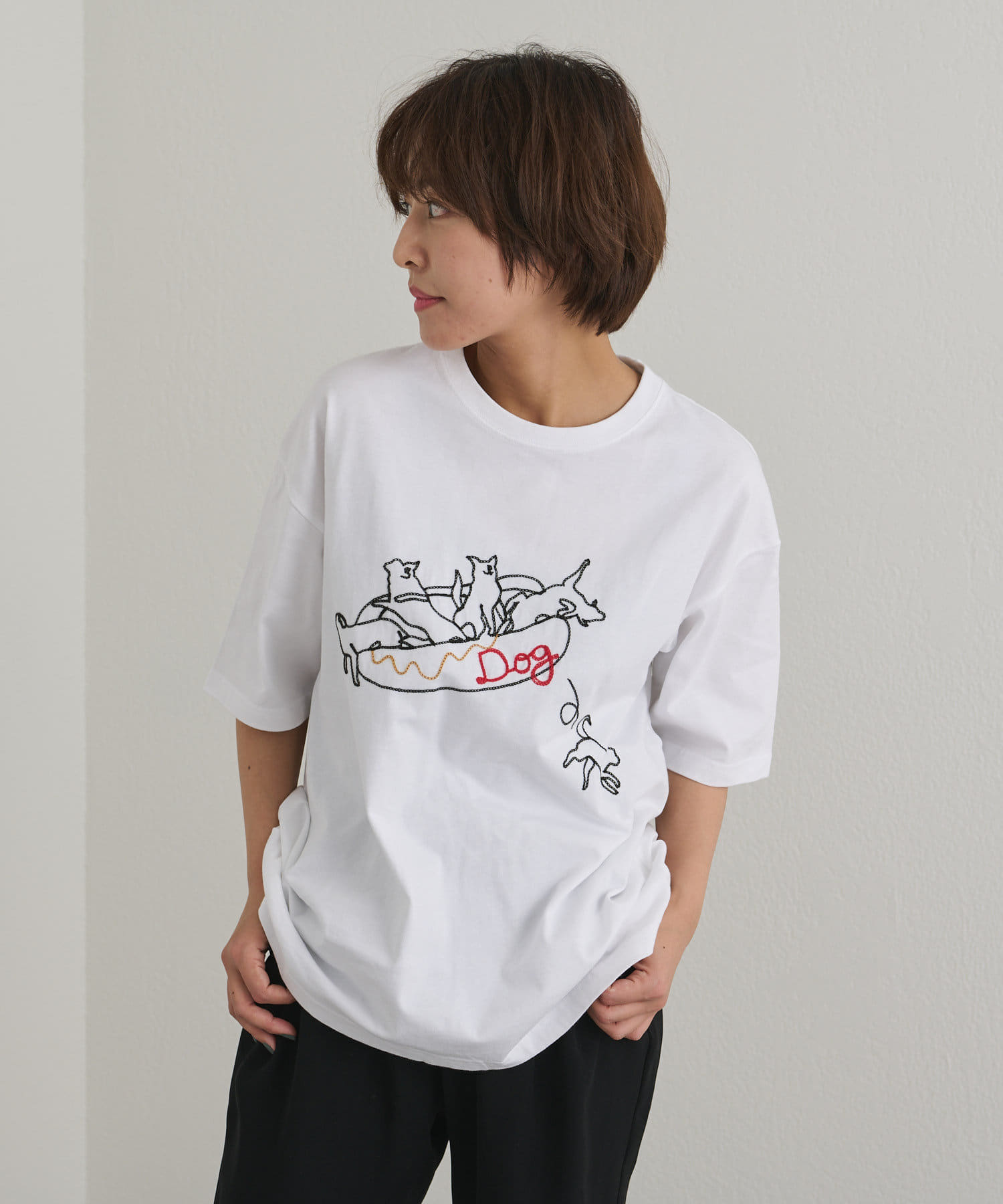 Broder Smiledraw アニマルビッグtシャツ イヌ ネコ パンダ Ear Papillonner イア パピヨネ レディース Pal Closet パルクローゼット パルグループ公式ファッション通販サイト