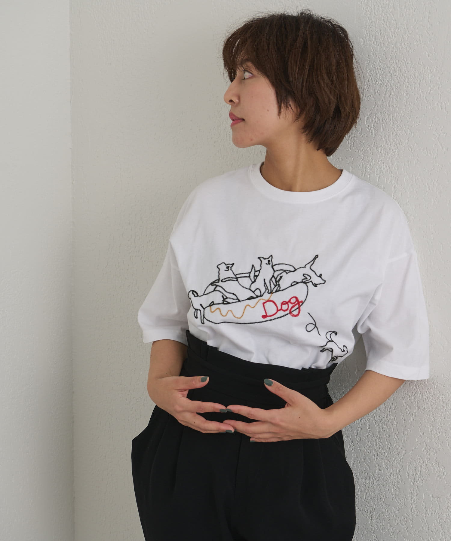 Broder Smiledraw アニマルビッグtシャツ イヌ ネコ パンダ Ear Papillonner イア パピヨネ レディース Pal Closet パルクローゼット パルグループ公式ファッション通販サイト