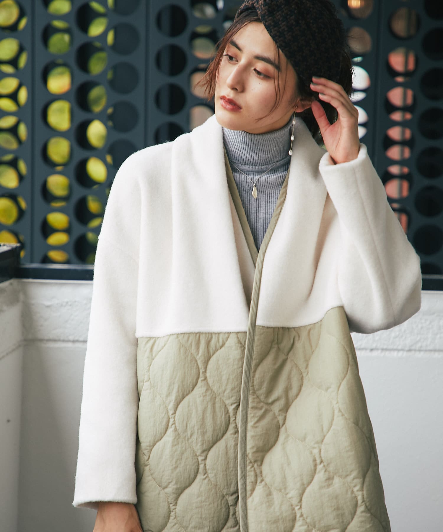 軽くて暖かい着心地が魅力 ニットナッピングドッキングコート Outlet Premium アウトレット プレミアム レディース Pal Closet パルクローゼット パルグループ公式ファッション通販サイト