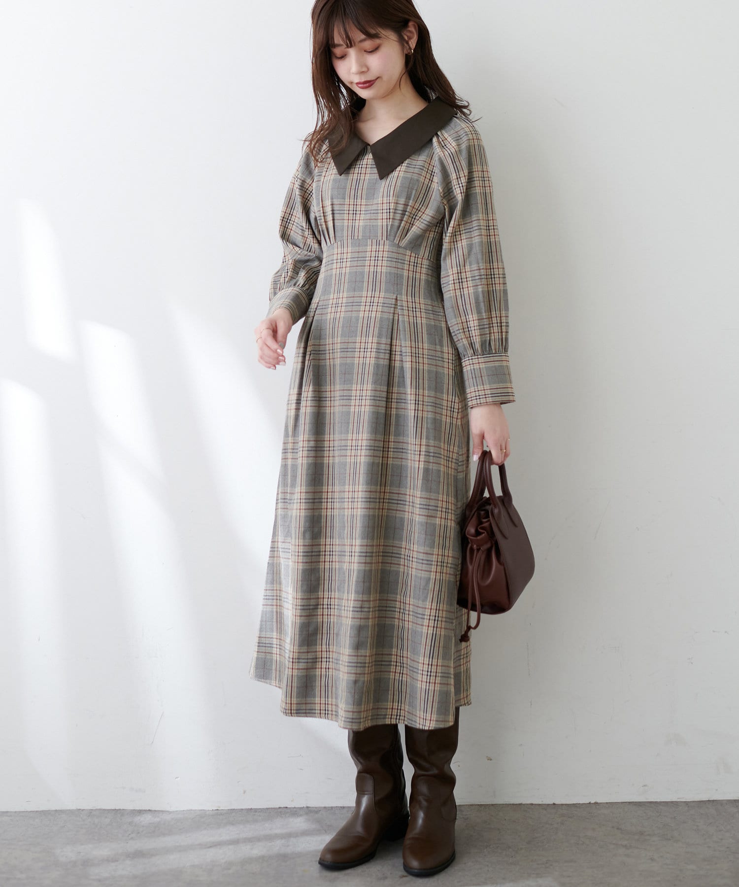 即日発送 WEB限定カラー有り】取り外し衿付きレトロワンピース | natural トップス