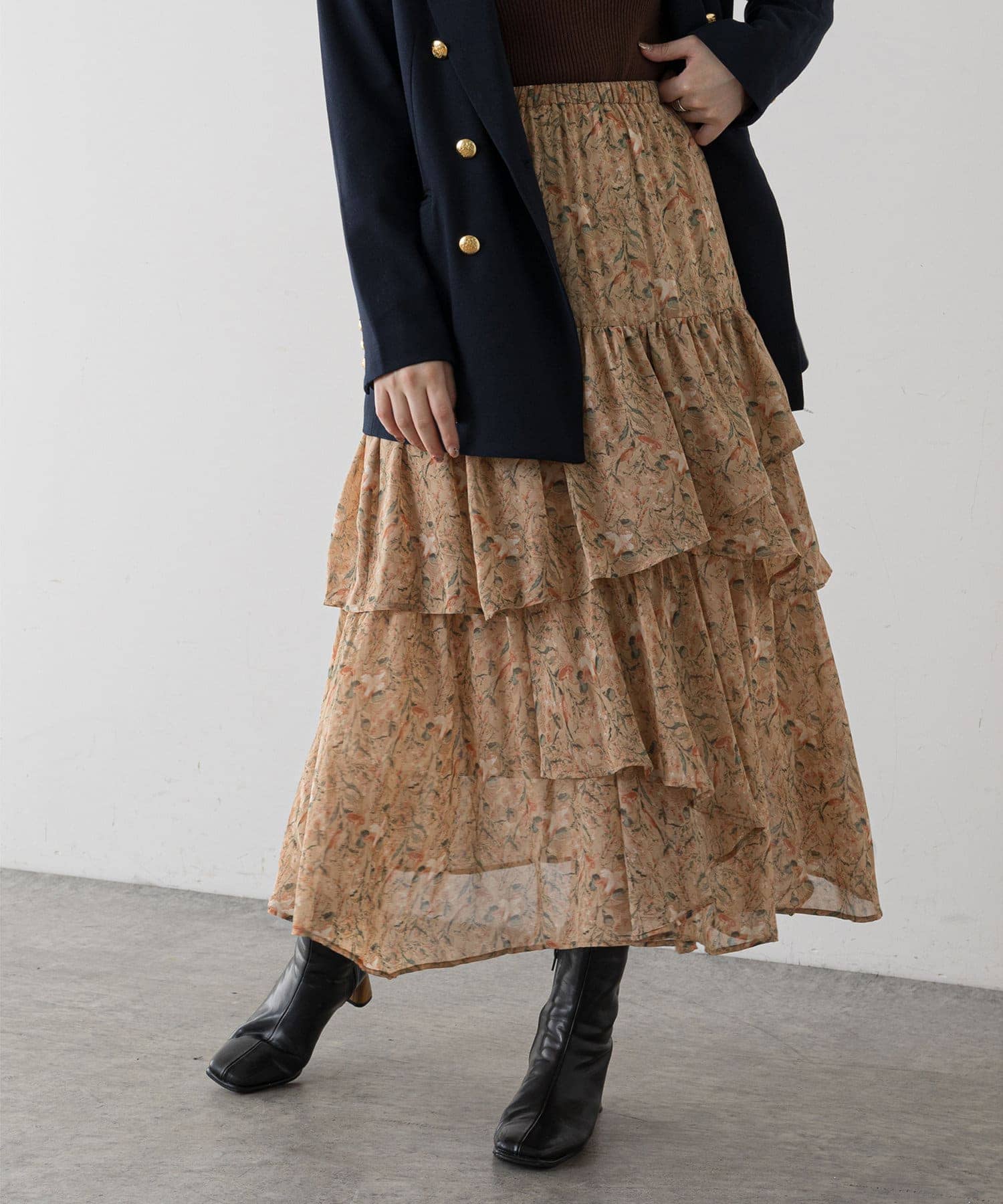 ランダムティアード花柄スカート | NICE CLAUP / OLIVE des OLIVE