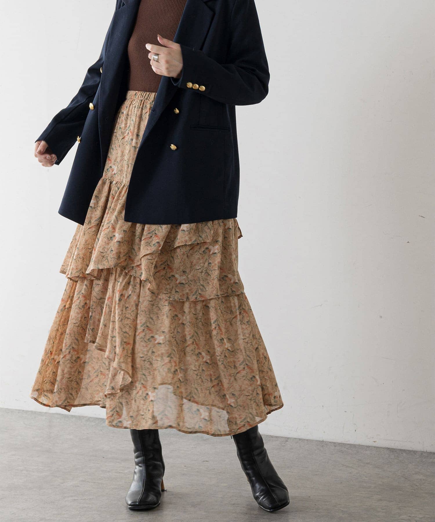 ランダムティアード花柄スカート | NICE CLAUP / OLIVE des OLIVE