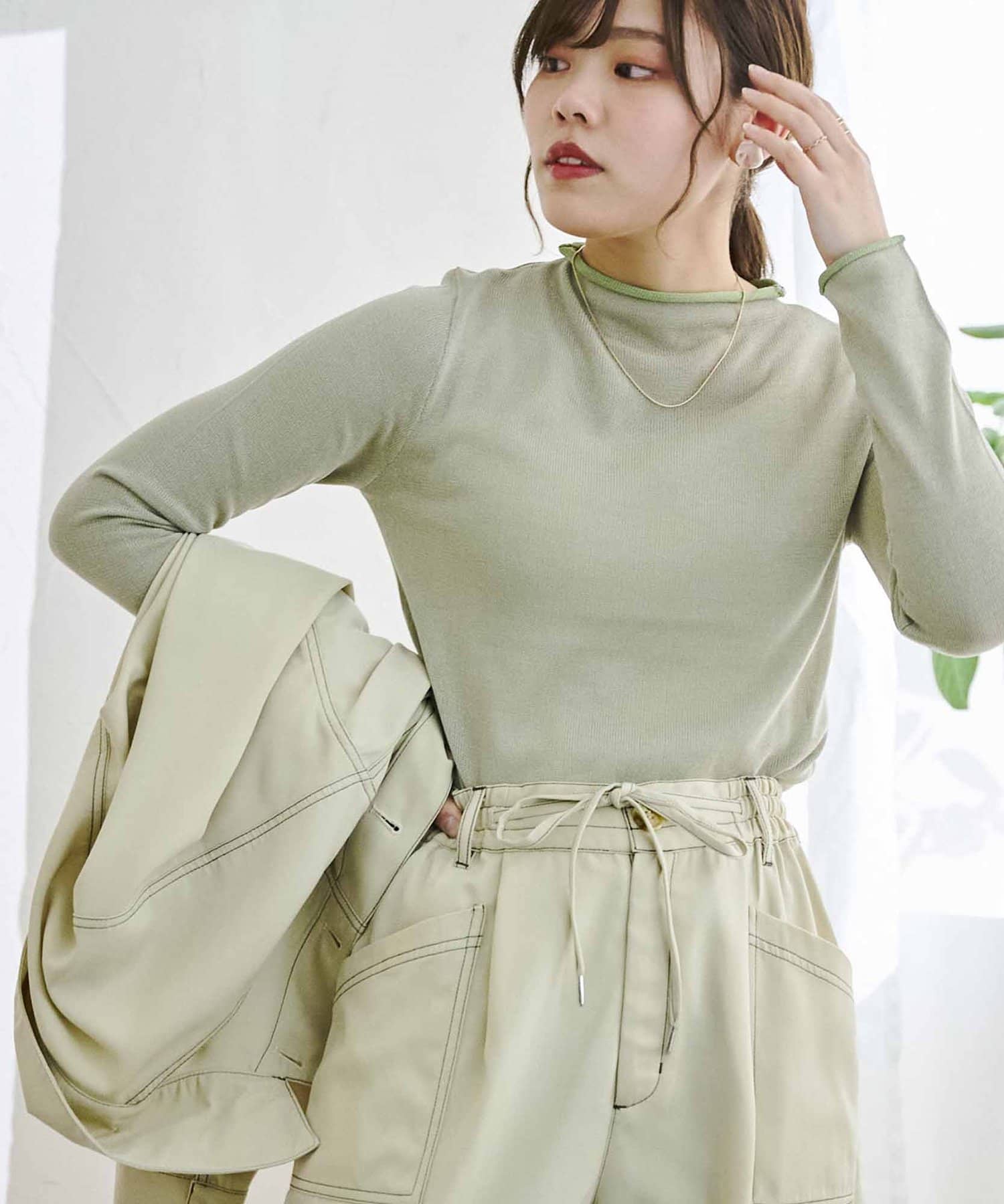 二重臼バイカラーインナーニット Cpcm シーピーシーエム レディース Pal Closet パルクローゼット パルグループ公式ファッション通販サイト