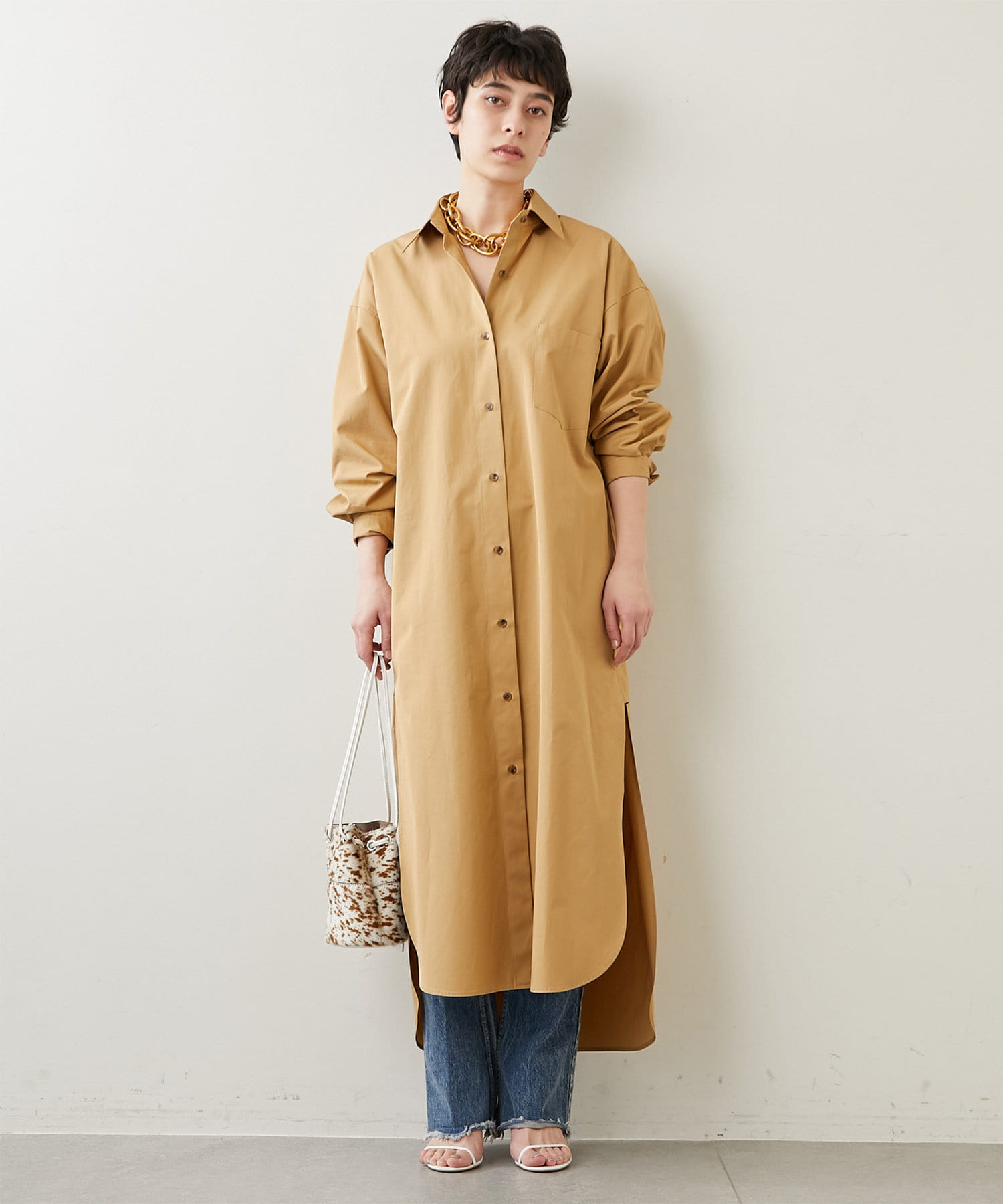 whim gazetteシャツワンピース ロングワンピース ワンピース レディース 激安売値