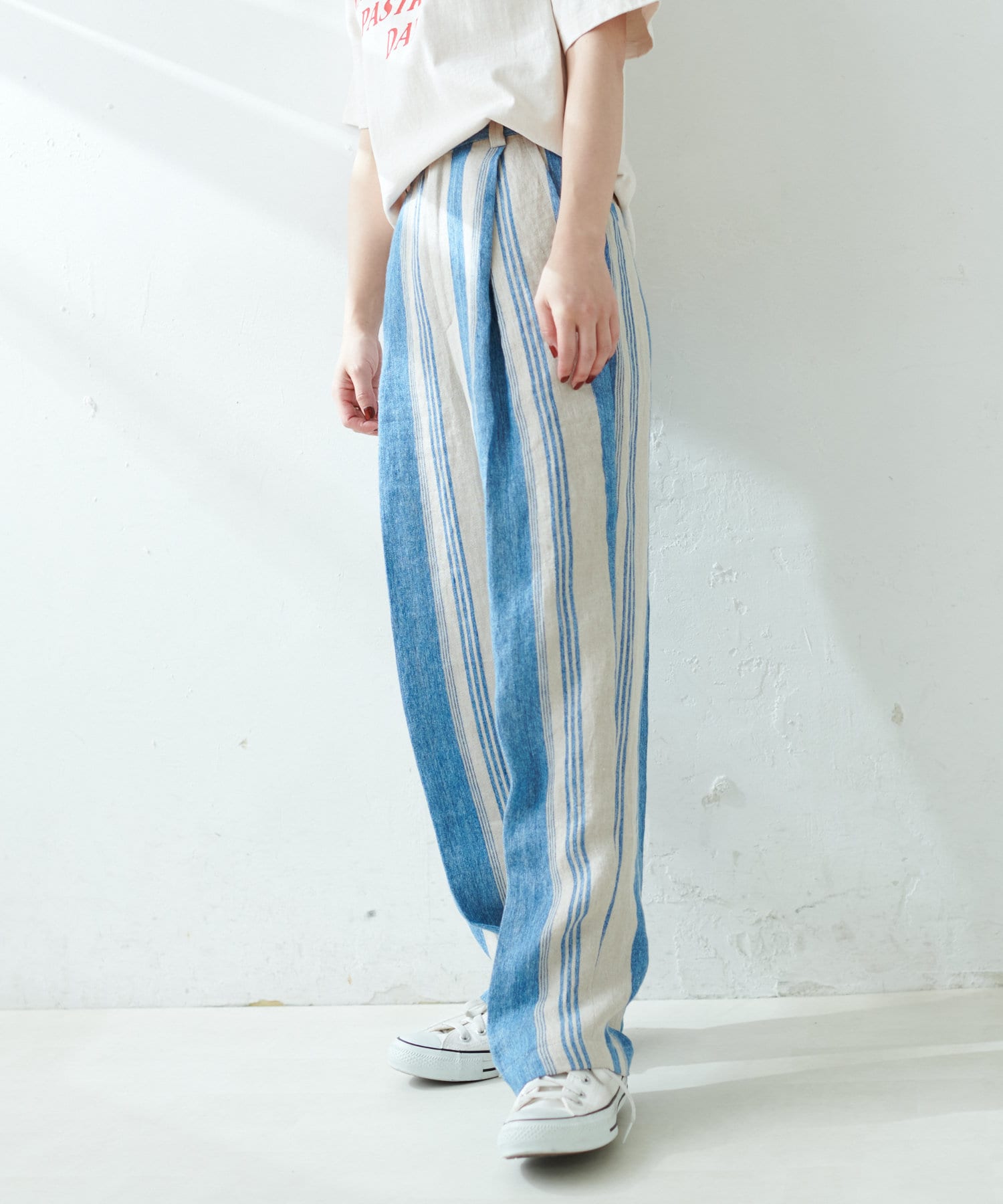 Deliy デリー ストライプリネンパンツ Collage Gallardagalante コラージュ ガリャルダガランテ レディース Pal Closet パルクローゼット パルグループ公式ファッション通販サイト