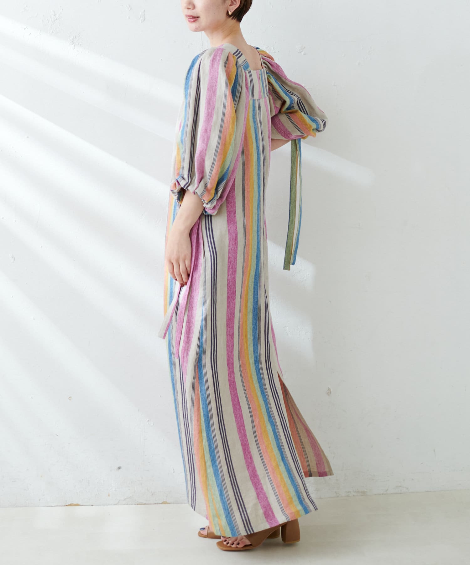 Deliy デリー ストライプリネンワンピース Collage Gallardagalante コラージュ ガリャルダガランテ レディース Pal Closet パルクローゼット パルグループ公式ファッション通販サイト