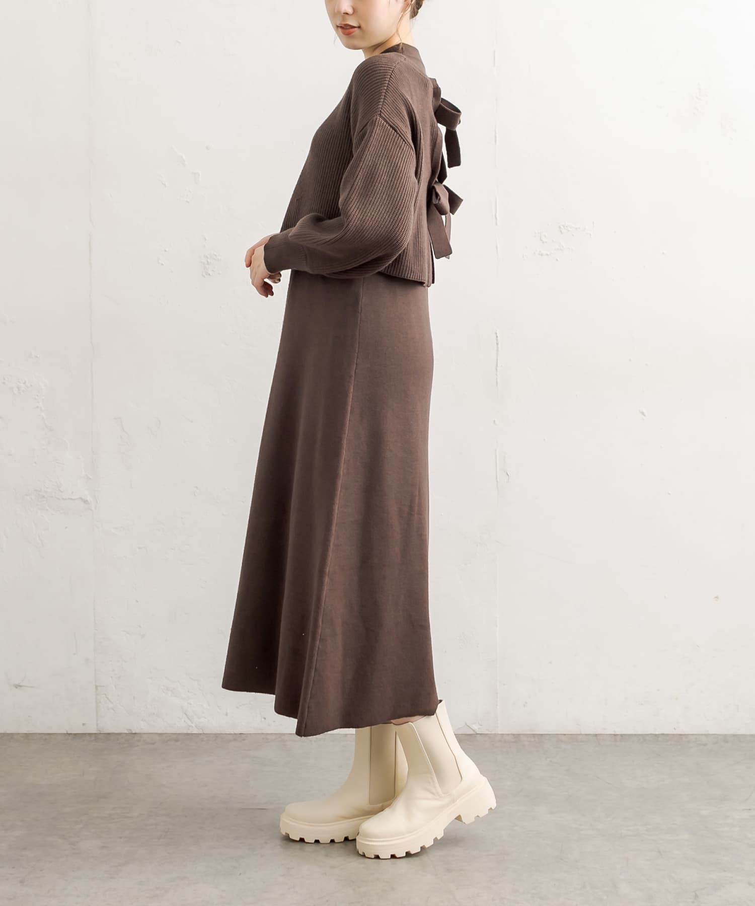 バックリボンニットワンピースset Olive Des Olive オリーブ デ オリーブ レディース Pal Closet パルクローゼット パルグループ公式ファッション通販サイト