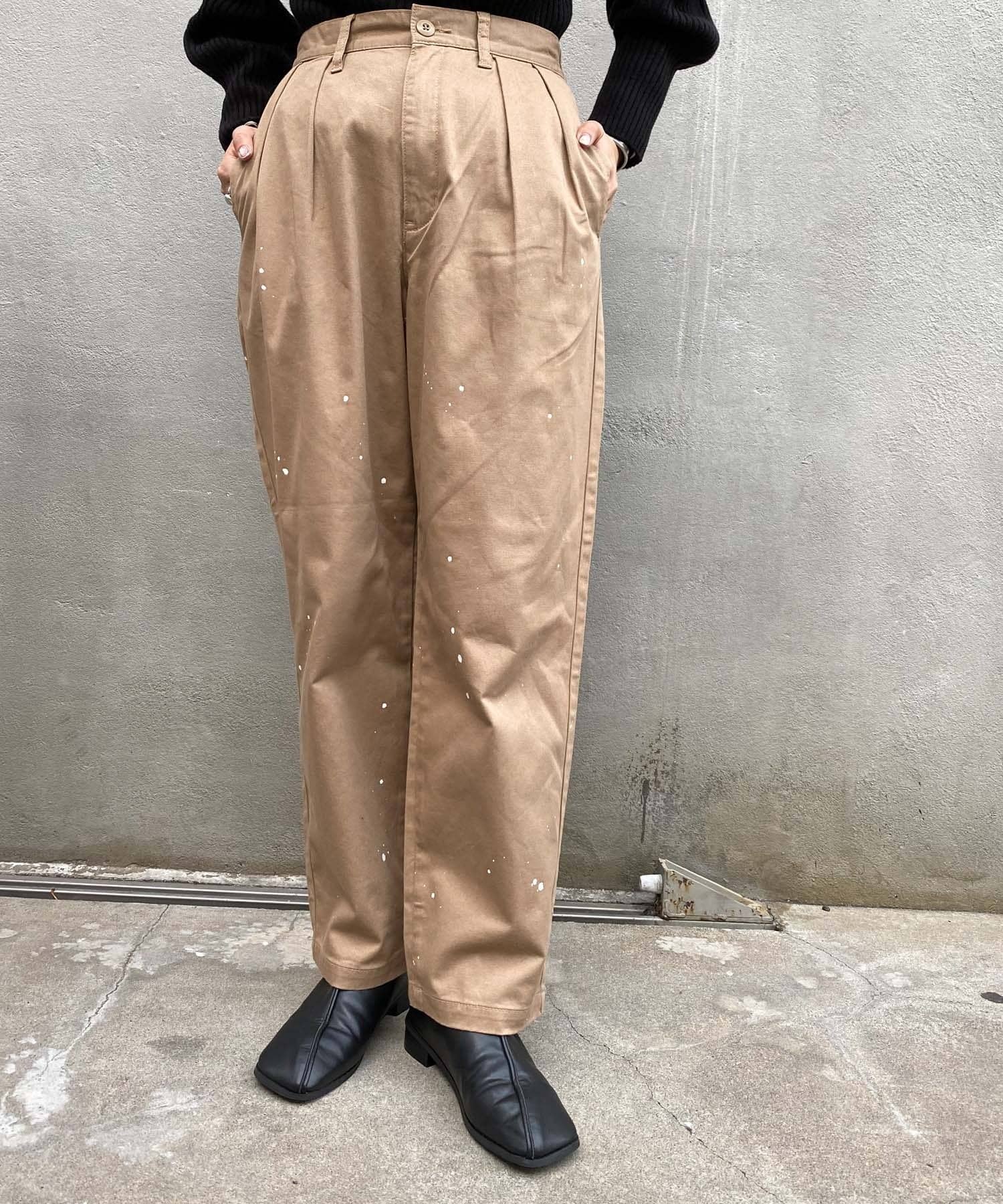 nomad FATIGUE SLACKS ベージュ チノパン 新品タグ付き セール】Ultra baggy curve chino pants（チノパンツ