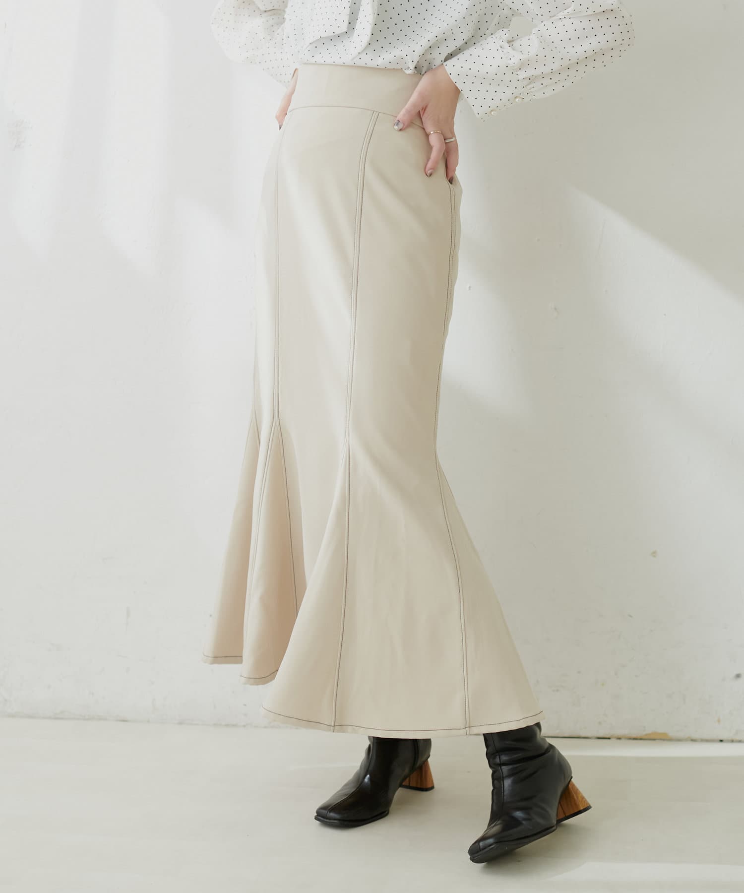 配色ステッチマーメイドスカート | natural couture(ナチュラル