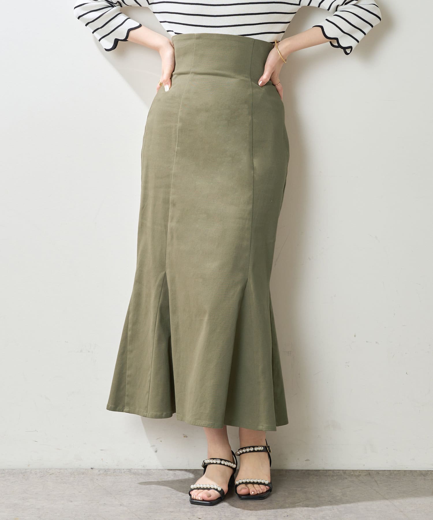 natural couture(ナチュラルクチュール) 【WEB限定】ハイウエストマーメイドスカート