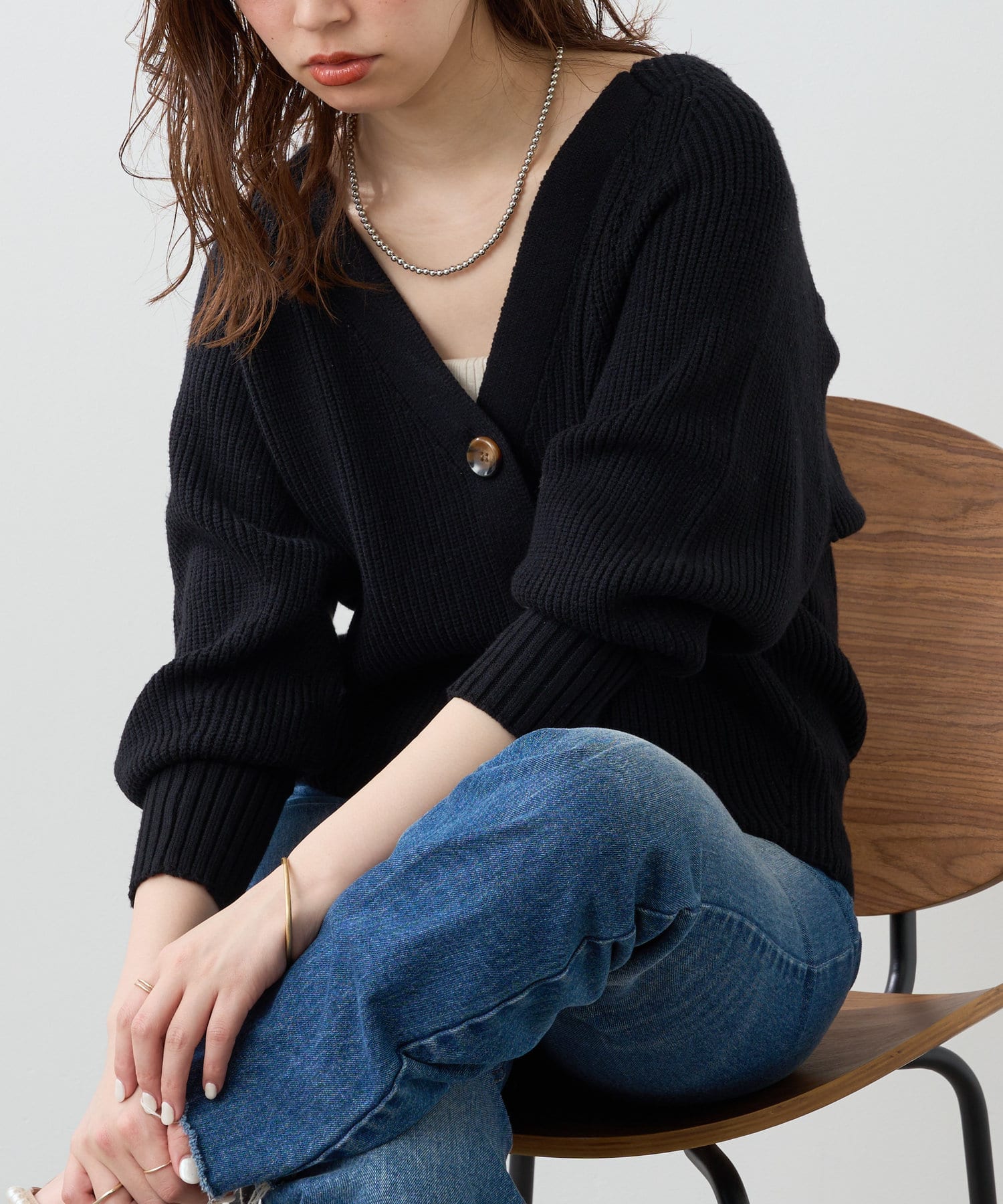 natural couture(ナチュラルクチュール) もちもちプチプラアイレットカーディガン