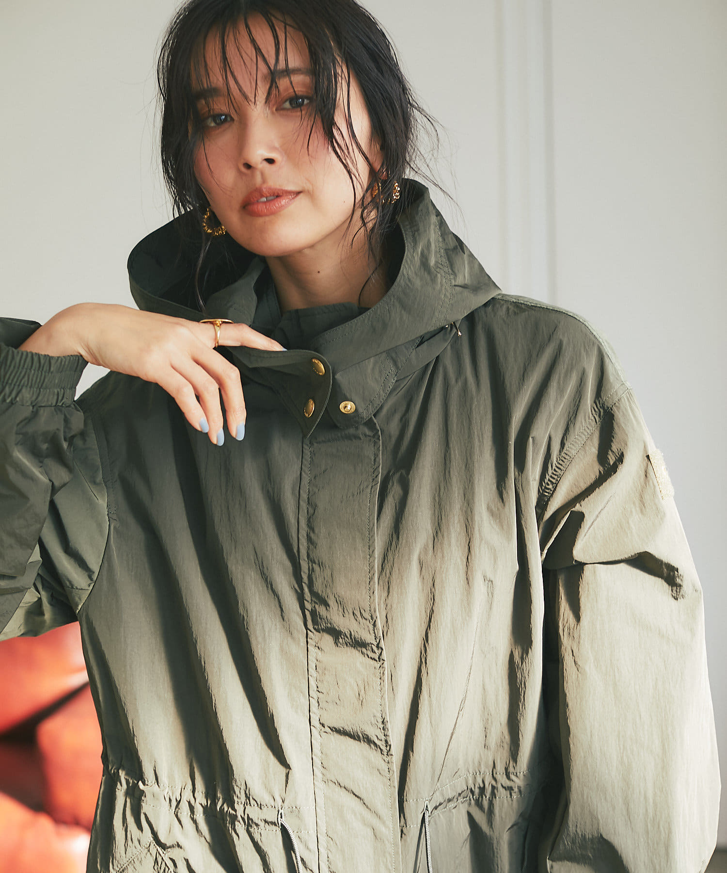 激かわ♡ TATRAS 高級ナイロン フーデッドジャケット カーキ 人気モデル タトラス フーデッドブルゾン／アルティナ | ライトアップオンラインストア