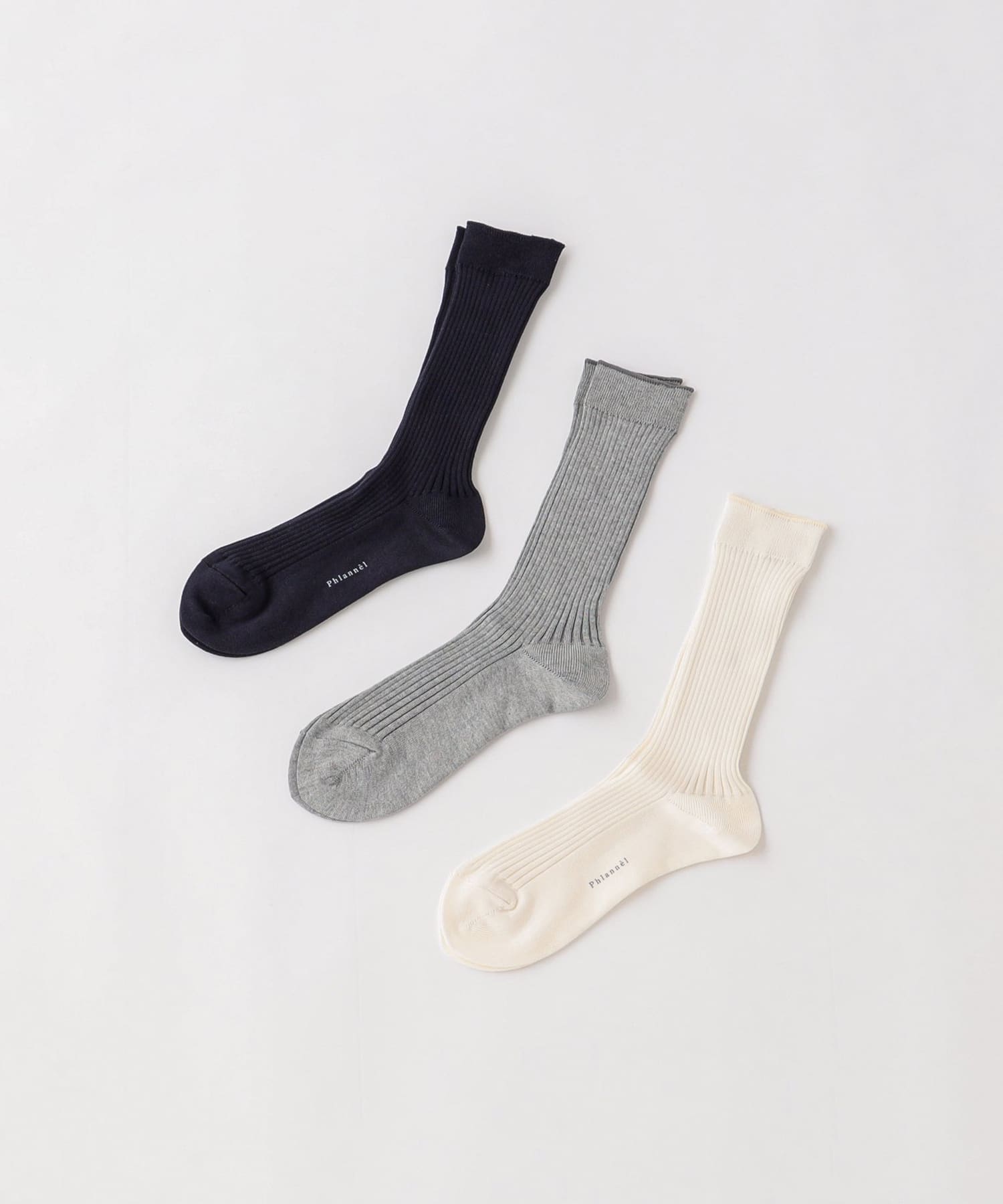 BLOOM&BRANCH(ブルームアンドブランチ) Phlannèl /mens Three Pack Cotton Socks