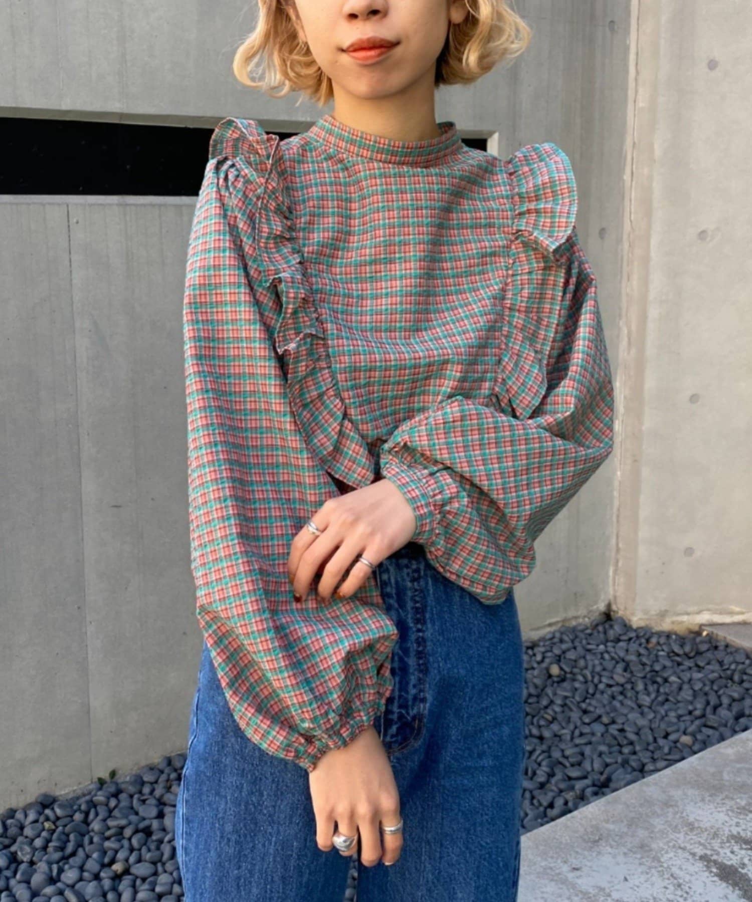 クレープチェックフリルブラウス Ciaopanic チャオパニック レディース Pal Closet パルクローゼット パルグループ公式ファッション通販サイト