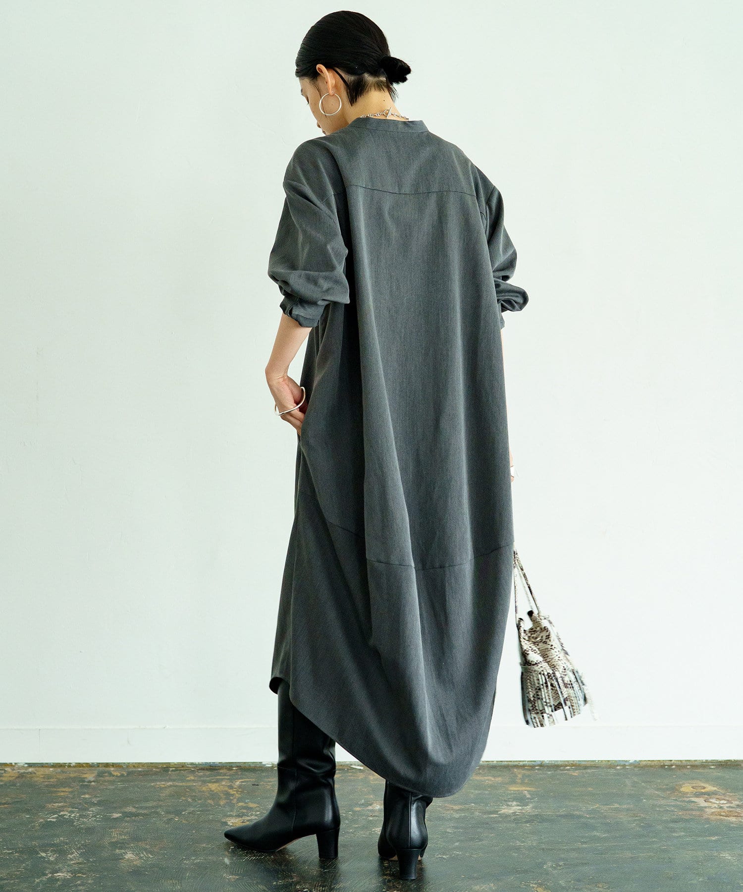 OUTLET(アウトレット) 【Loungedress】コクーンシャツワンピース