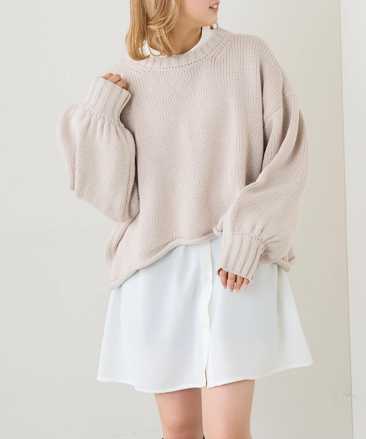 NICE CLAUP / OLIVE des OLIVE OUTLET(ナイスクラップ  / オリーブ デ オリーブ アウトレット) 天竺編みショートトップス