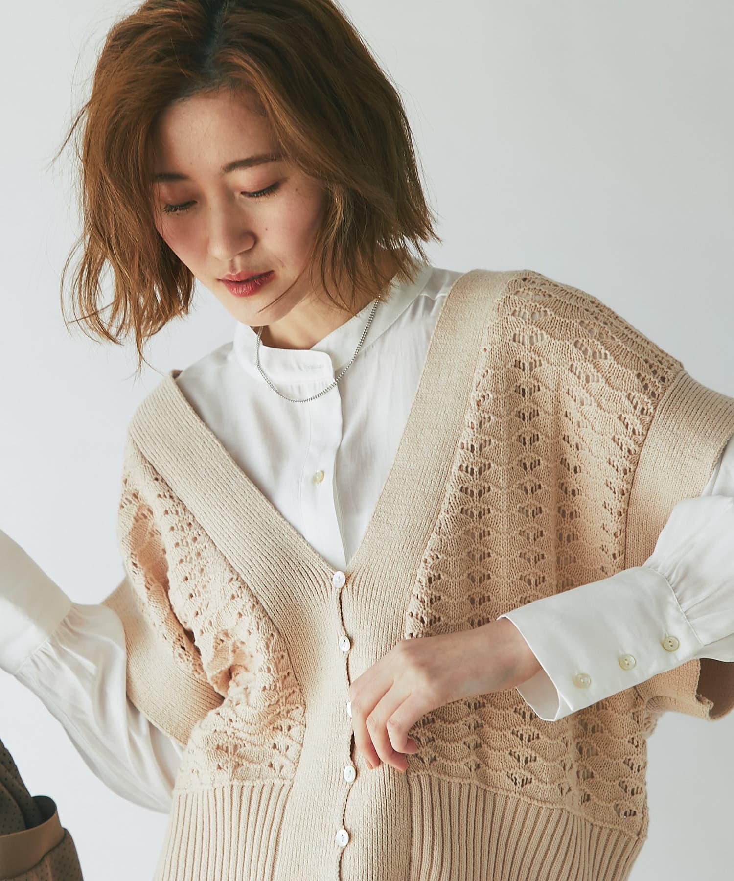 un dix cors(アンディコール) 【今季手に入れたい】透かし編み2wayニットカーディガン