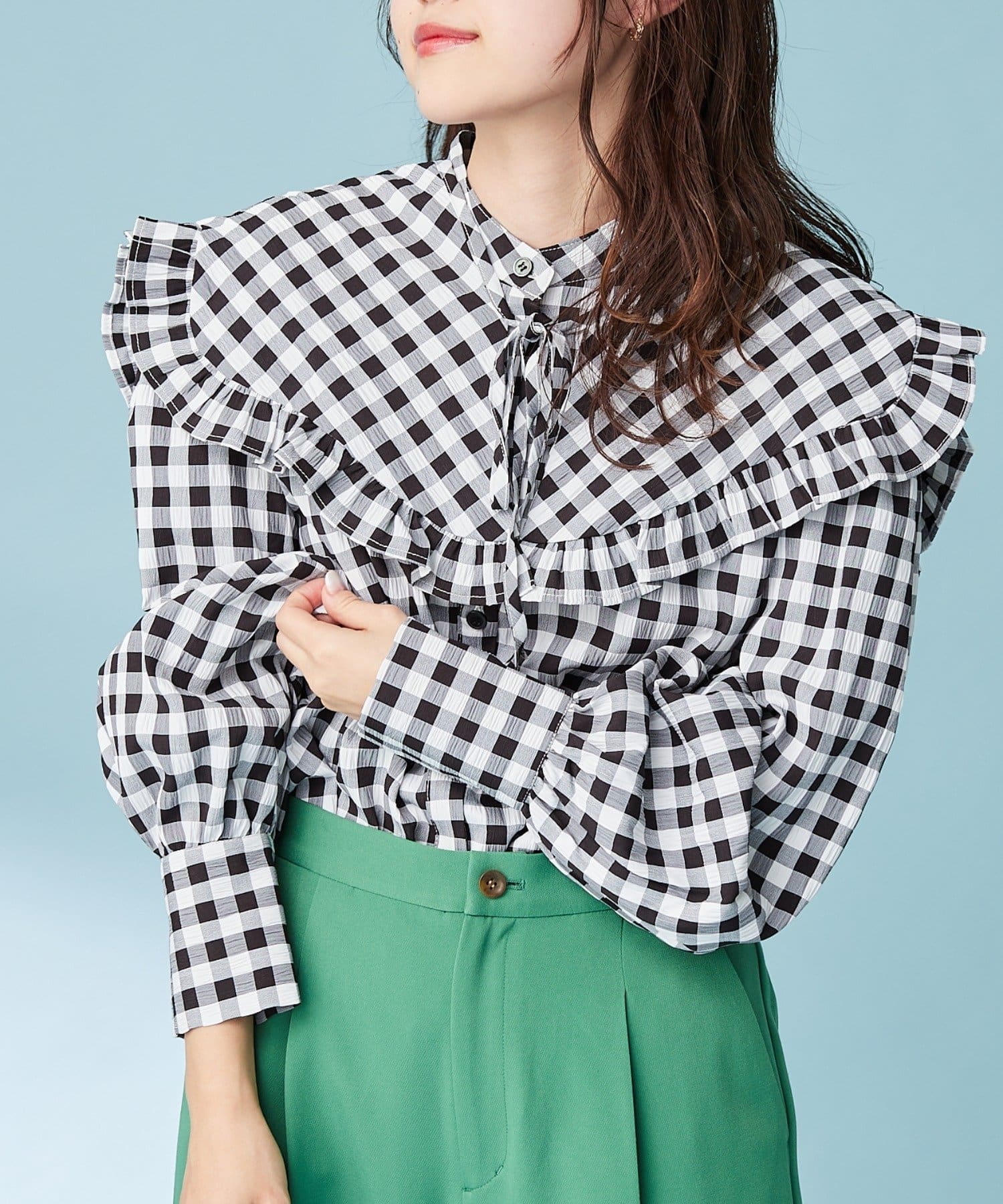 Hello Sanfrancisco ギンガムチェック付け衿ブラウス Ciaopanic Typy チャオパニックティピー レディース Pal Closet パルクローゼット パルグループ公式ファッション通販サイト