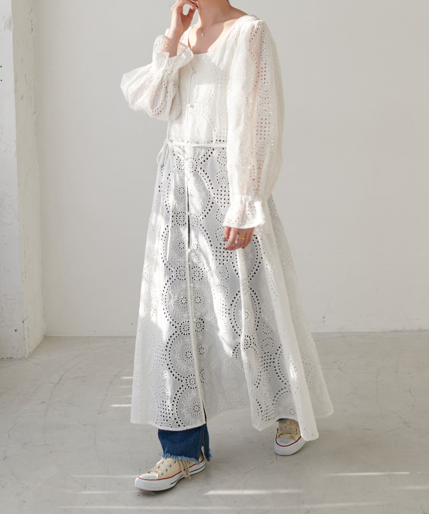 前後2way コットンレース前開きワンピース Discoat ディスコート レディース Pal Closet パルクローゼット パルグループ公式ファッション通販サイト