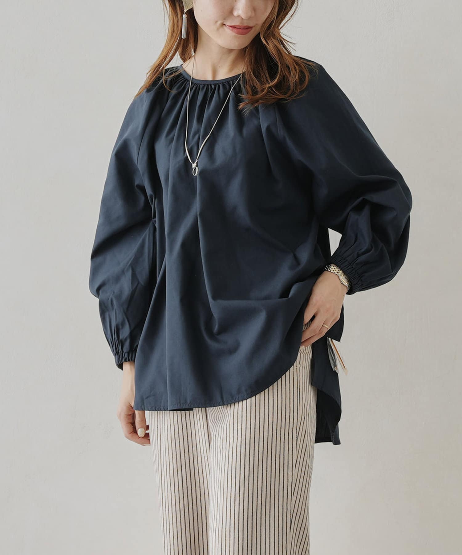 Chez toi(シェトワ) 袖ボリュームチュニックブラウス