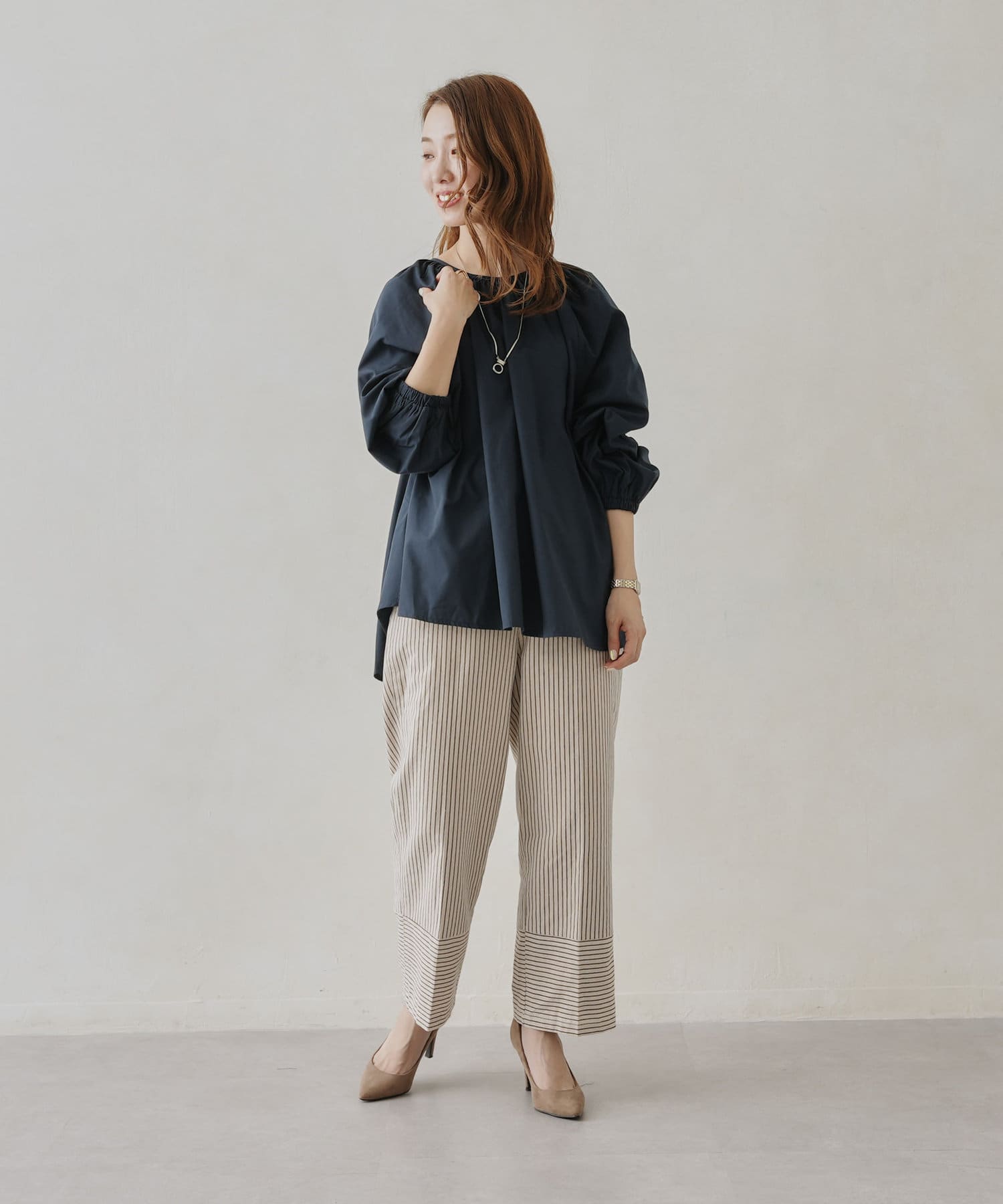 Chez toi(シェトワ) 袖ボリュームチュニックブラウス