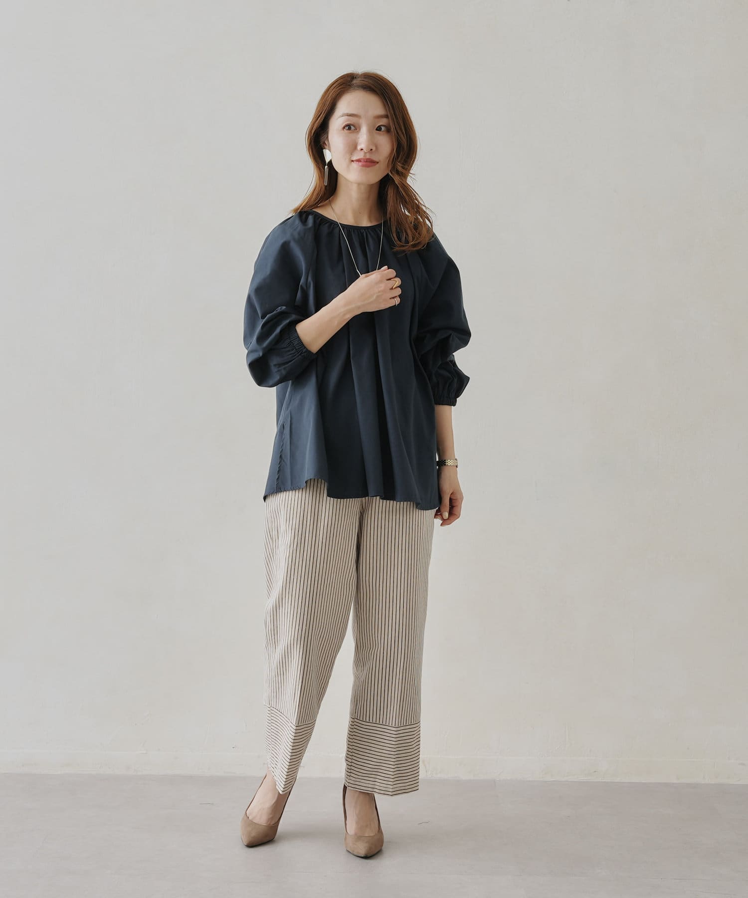 Chez toi(シェトワ) 袖ボリュームチュニックブラウス