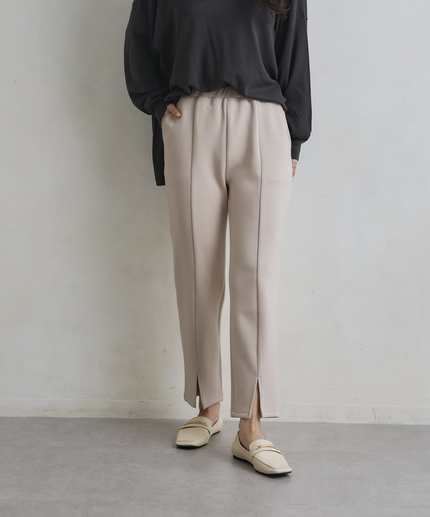 Chez toi(シェトワ) 【着用動画あり】裾スリットカットパンツ