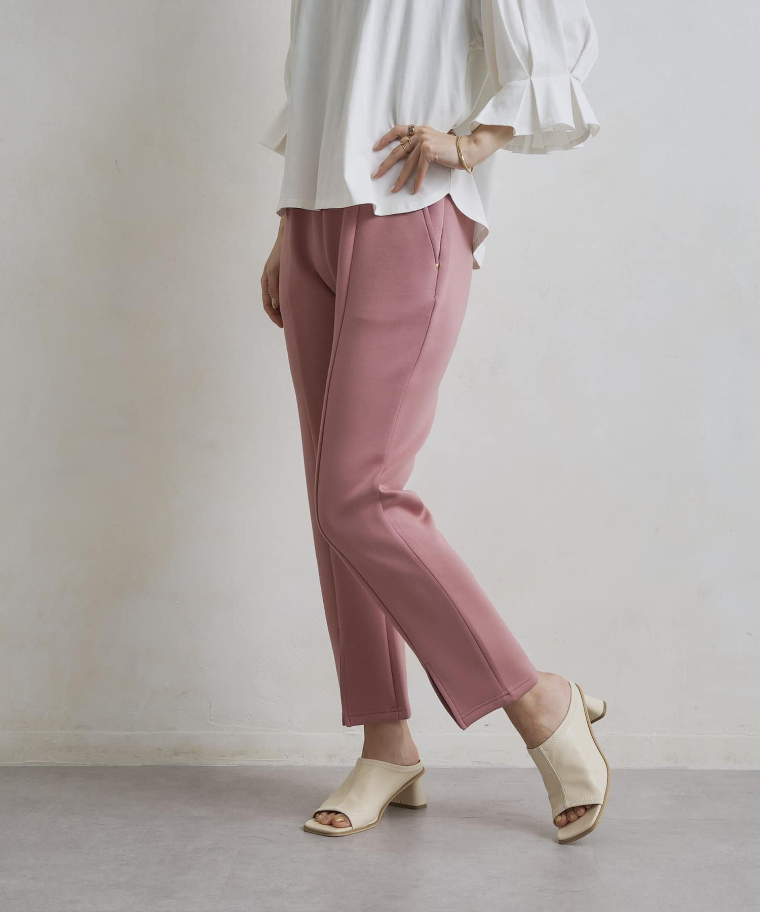 Chez toi(シェトワ) 【着用動画あり】裾スリットカットパンツ