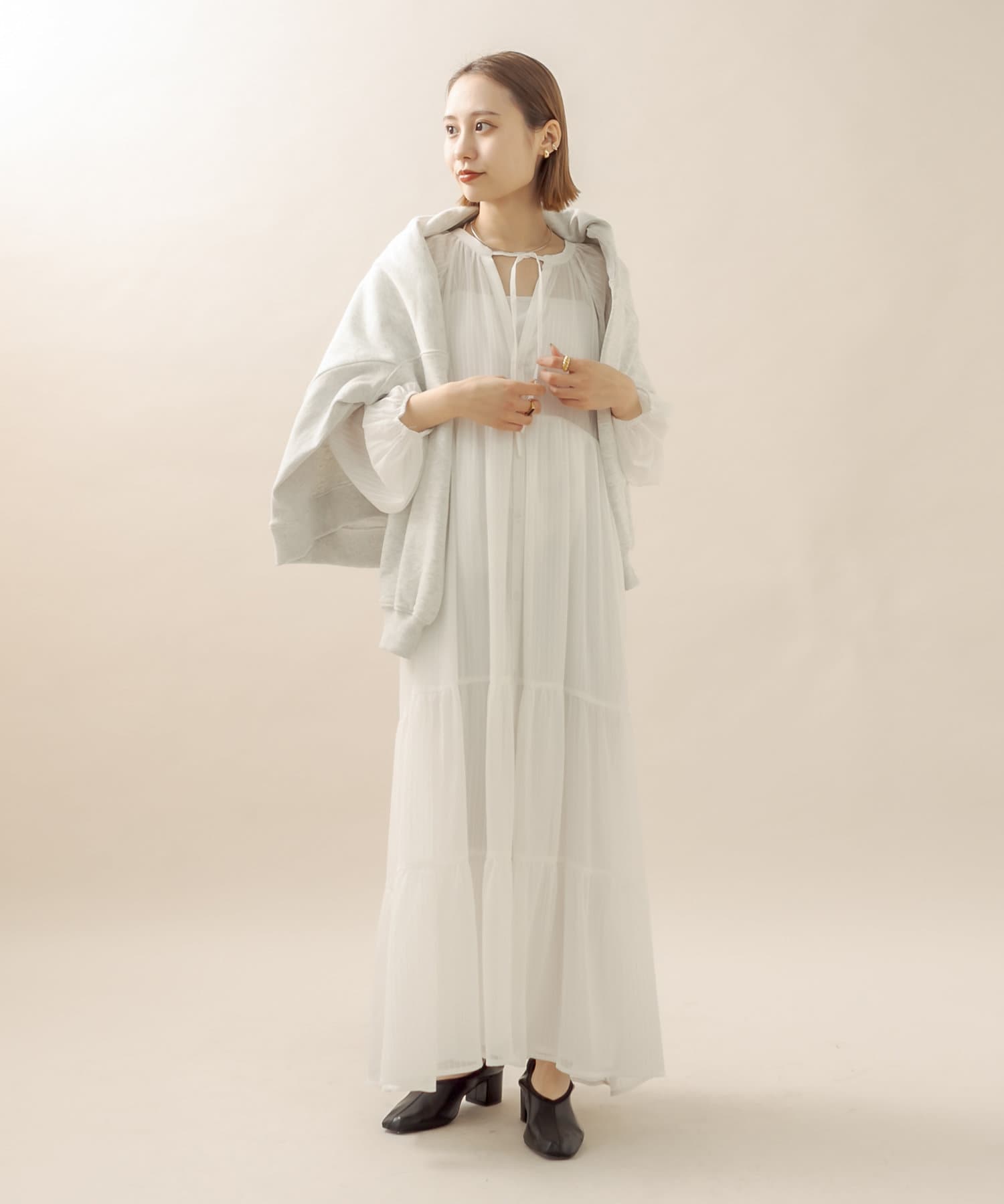 Mline シアーストライプティアードワンピース Mystic ミスティック レディース Pal Closet パルクローゼット パルグループ公式ファッション通販サイト