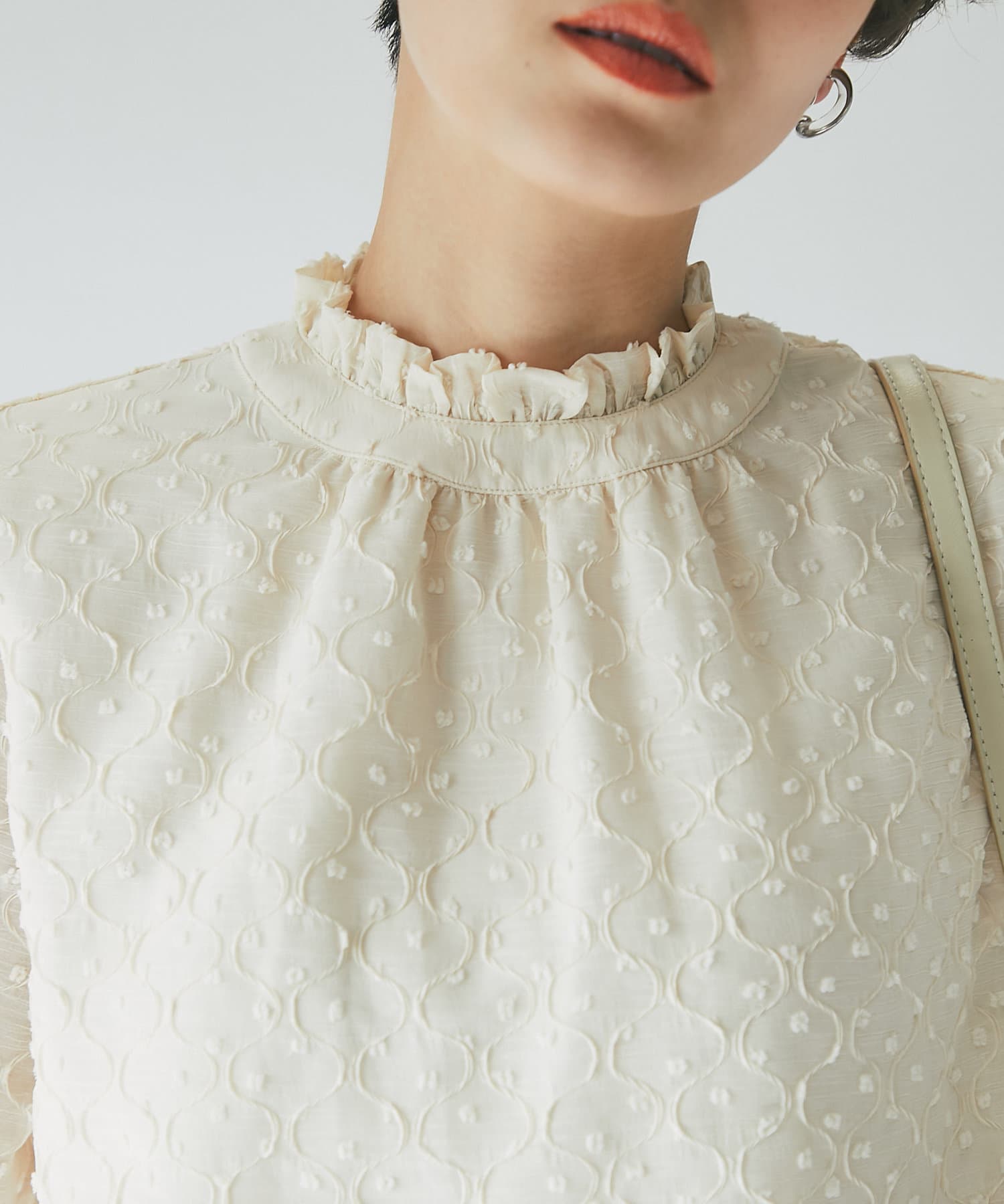 un dix cors(アンディコール) 【WEB限定】ハニカムプリーツ衿ギャザーブラウス