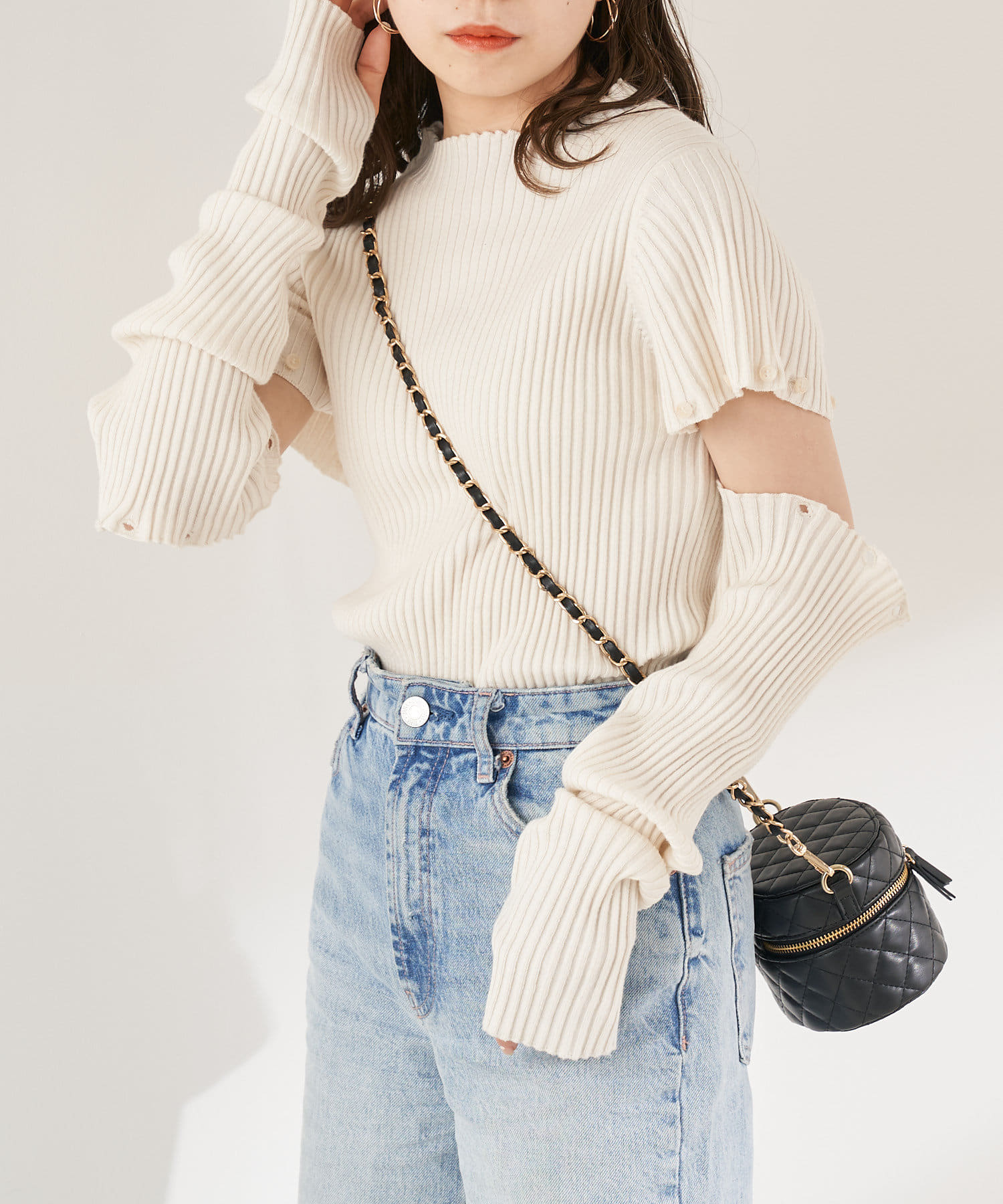 新色追加 袖ボタン取り外しリブニット Chico チコ レディース Pal Closet パルクローゼット パルグループ公式ファッション通販サイト