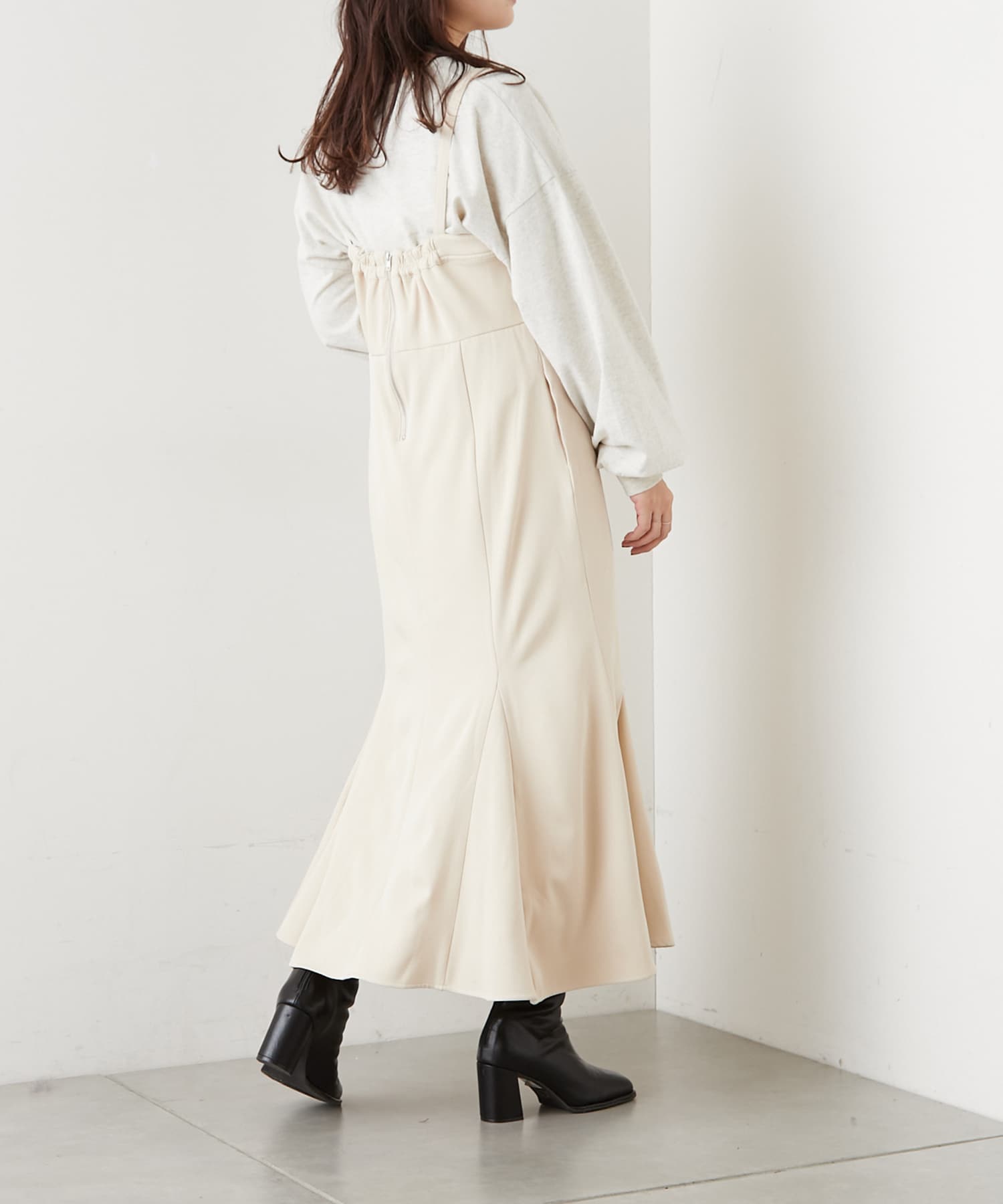 Nice Claup とろみeツイルジャンスカ キャミワンピ ノースリーブ 大人の上質