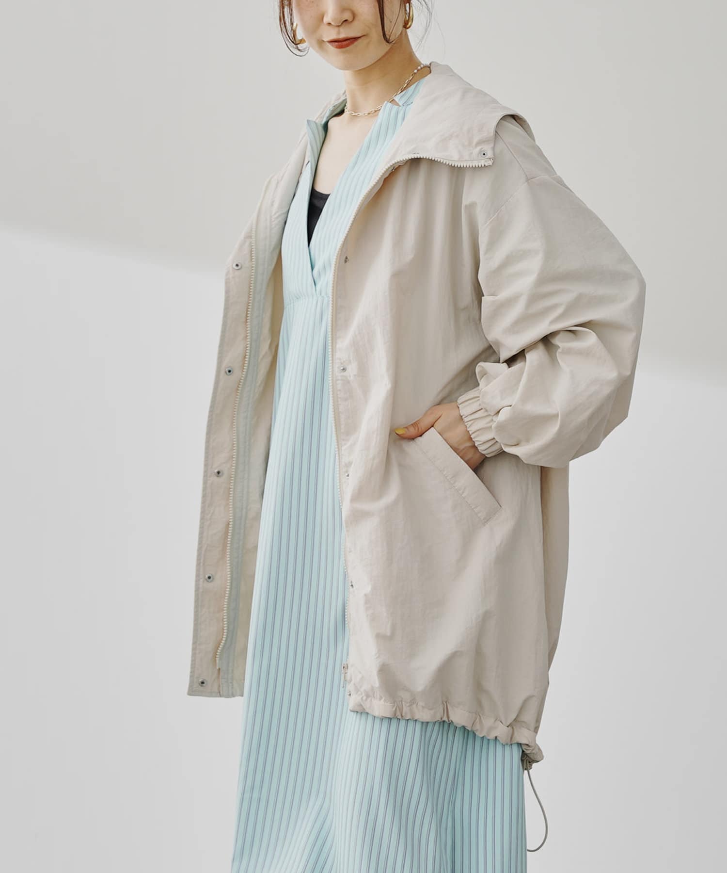 M Lサイズ展開 ミドル丈ナイロンパーカーコート Prose Verse プロズヴェール レディース Pal Closet パルクローゼット パルグループ公式ファッション通販サイト