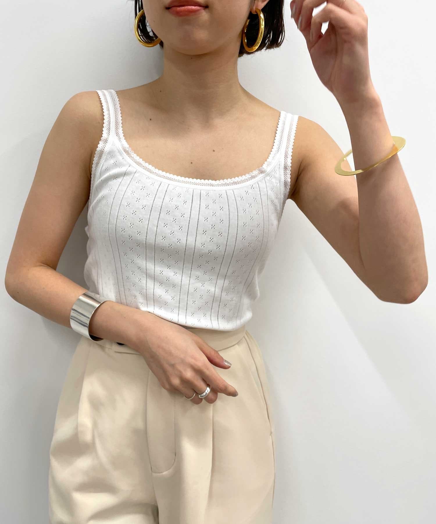 omekashi レースオーバーキャミソール　ホワイト Omekashi キャミソール レースオーバーキャミソール : ZOZOTOWN