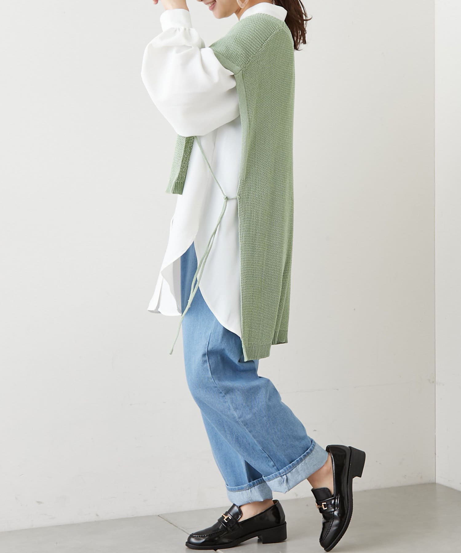 NICE CLAUP / OLIVE des OLIVE OUTLET(ナイスクラップ  / オリーブ デ オリーブ アウトレット) サイドリボン片畦ベスト