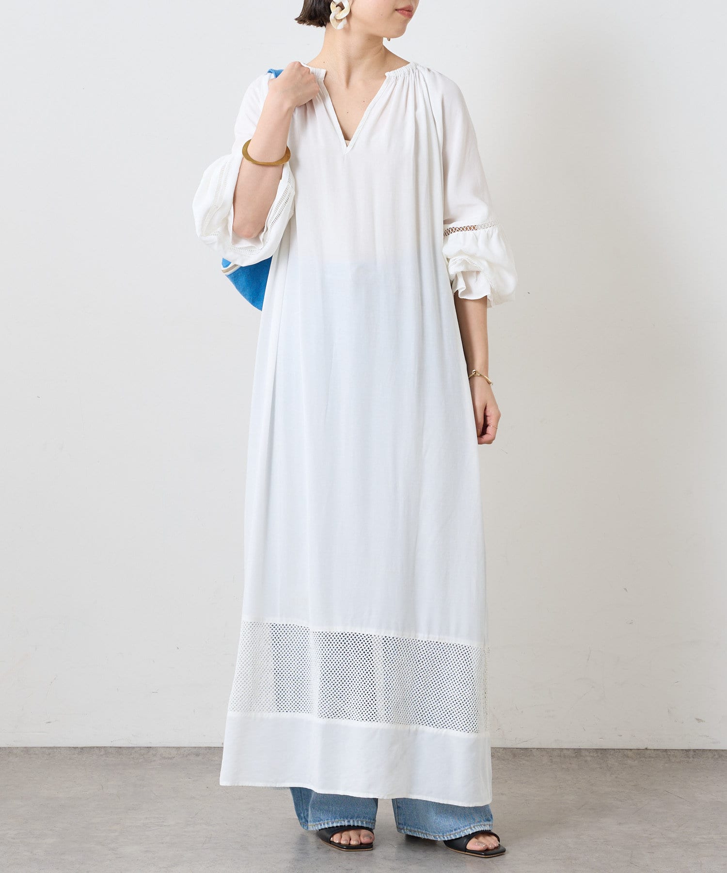 【数々のアワードを受賞】 スキッパーレース切替ワンピース Omekashi(オメカシ | ワンピース