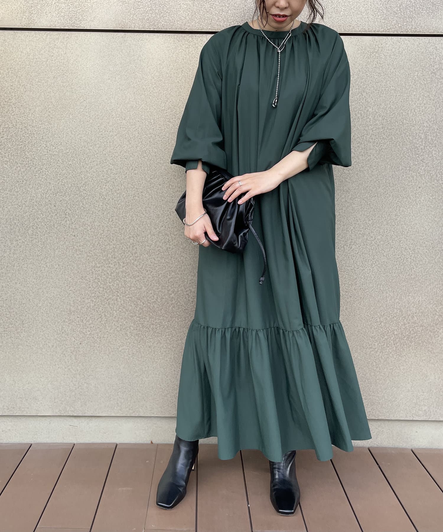 OUTLET(アウトレット) 【Loungedress】2wayティアードワンピース