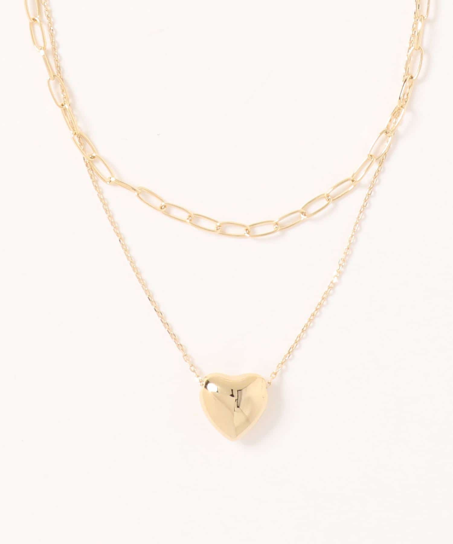 natural couture(ナチュラルクチュール) 2連ハートネックレス