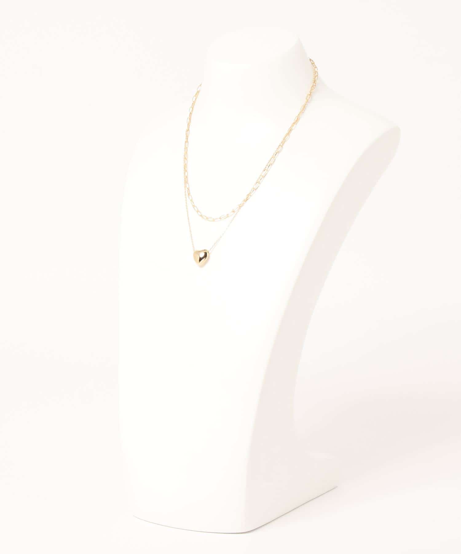 natural couture(ナチュラルクチュール) 2連ハートネックレス